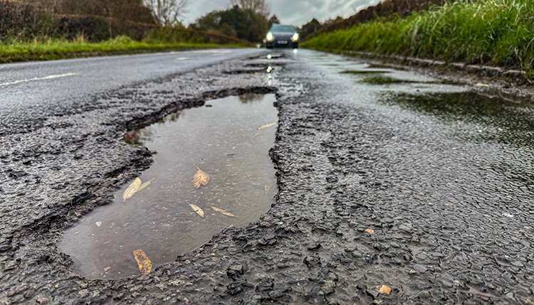 Carretera en mal estado
